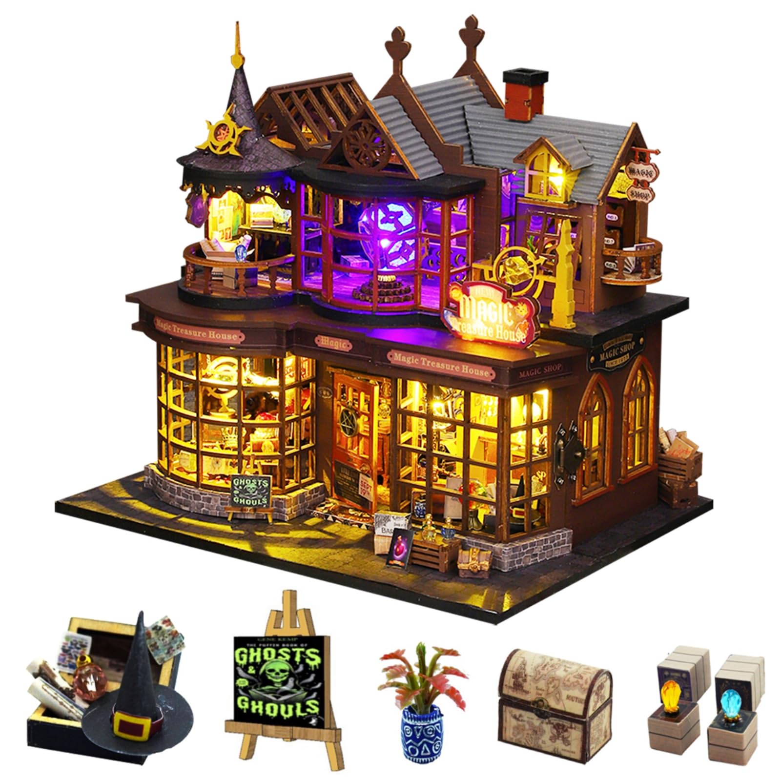 Kit fai da te per case in miniatura, CUTE ROOM Casa magica Kit artigianale per casa delle bambole Kit modello per adulti per costruire un regalo di compleanno per Uomini e donne