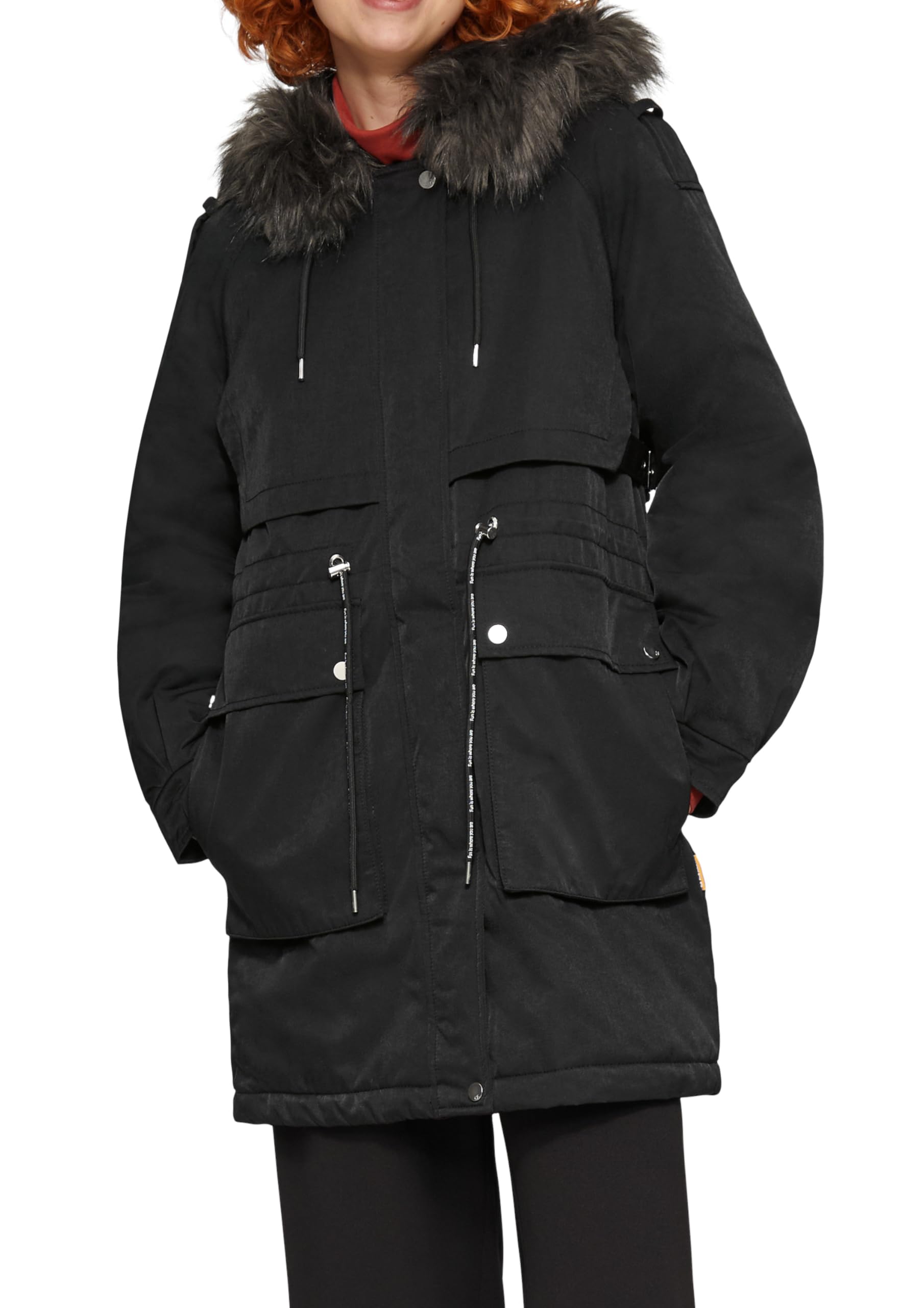 s.Oliver Damen Outdoor-Jacke – Regular Fit, leicht wattiert, Kapuze