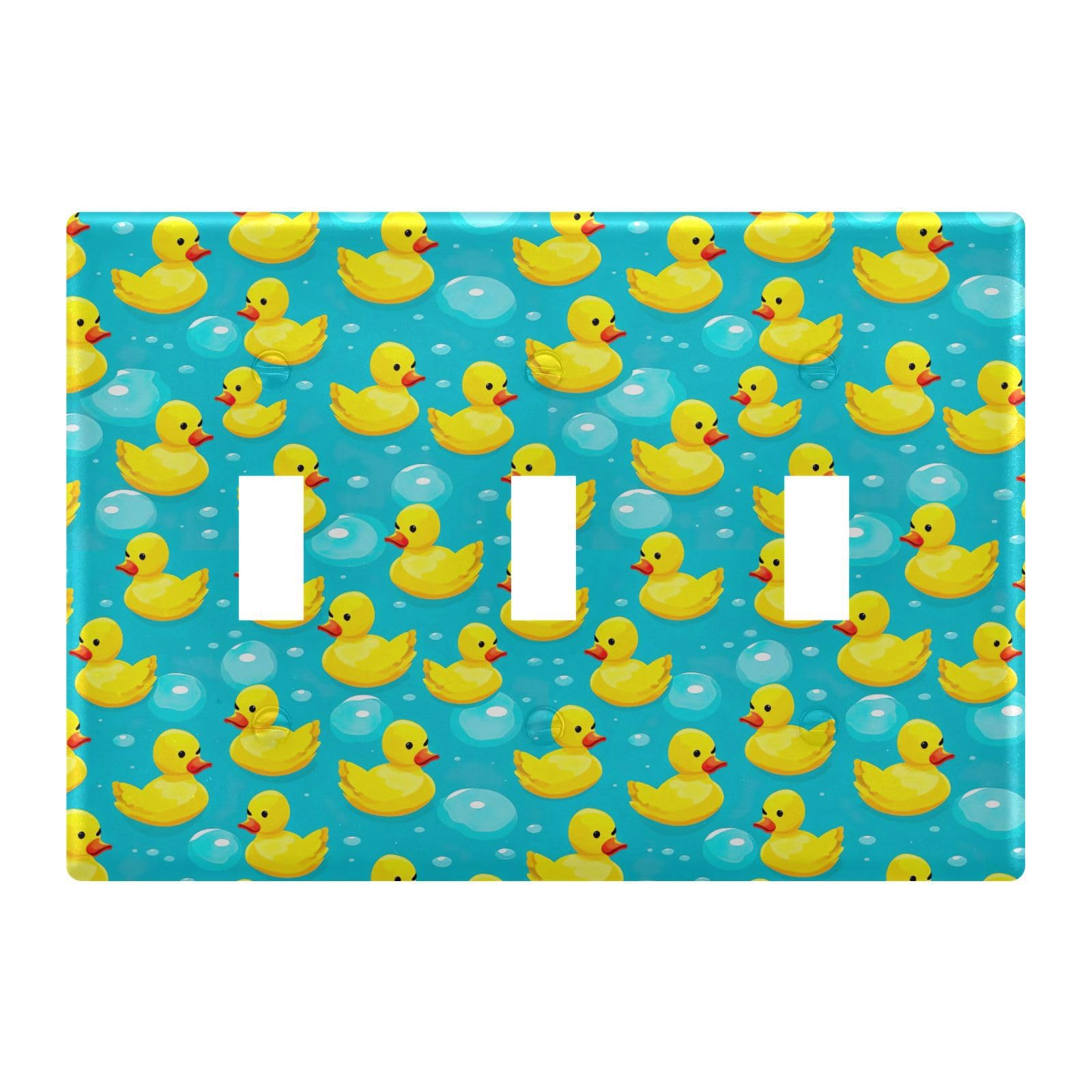 Light Switch Cover Cute Yellow Duck Wall Plates for Electrical Outlets 3 Gang 202b3319
