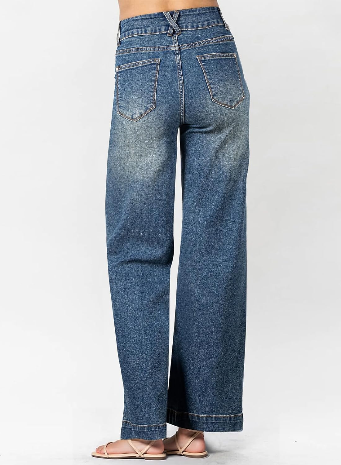 Astylish Women's High Waisted Wide Leg Straight Jeans - Image 4