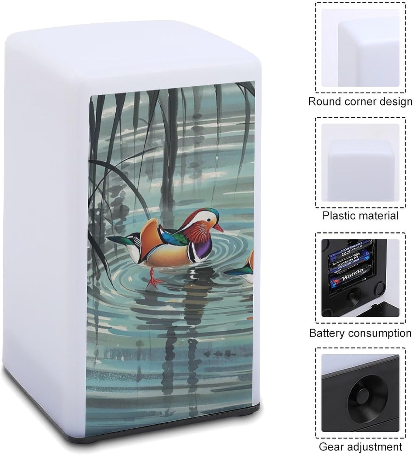 Desk Lamp for Office Home Dimmable Small Desk Lamp Chinese Style Mandarin Ducks Battery Operated Lamp for Reading Study Work