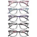 STASTEND 5 Pack Reading Glasses Blue Light Blocking for Women,Computer Readers with Spring Hinge (Multicolor-C7, 2.5, multiplier_x)