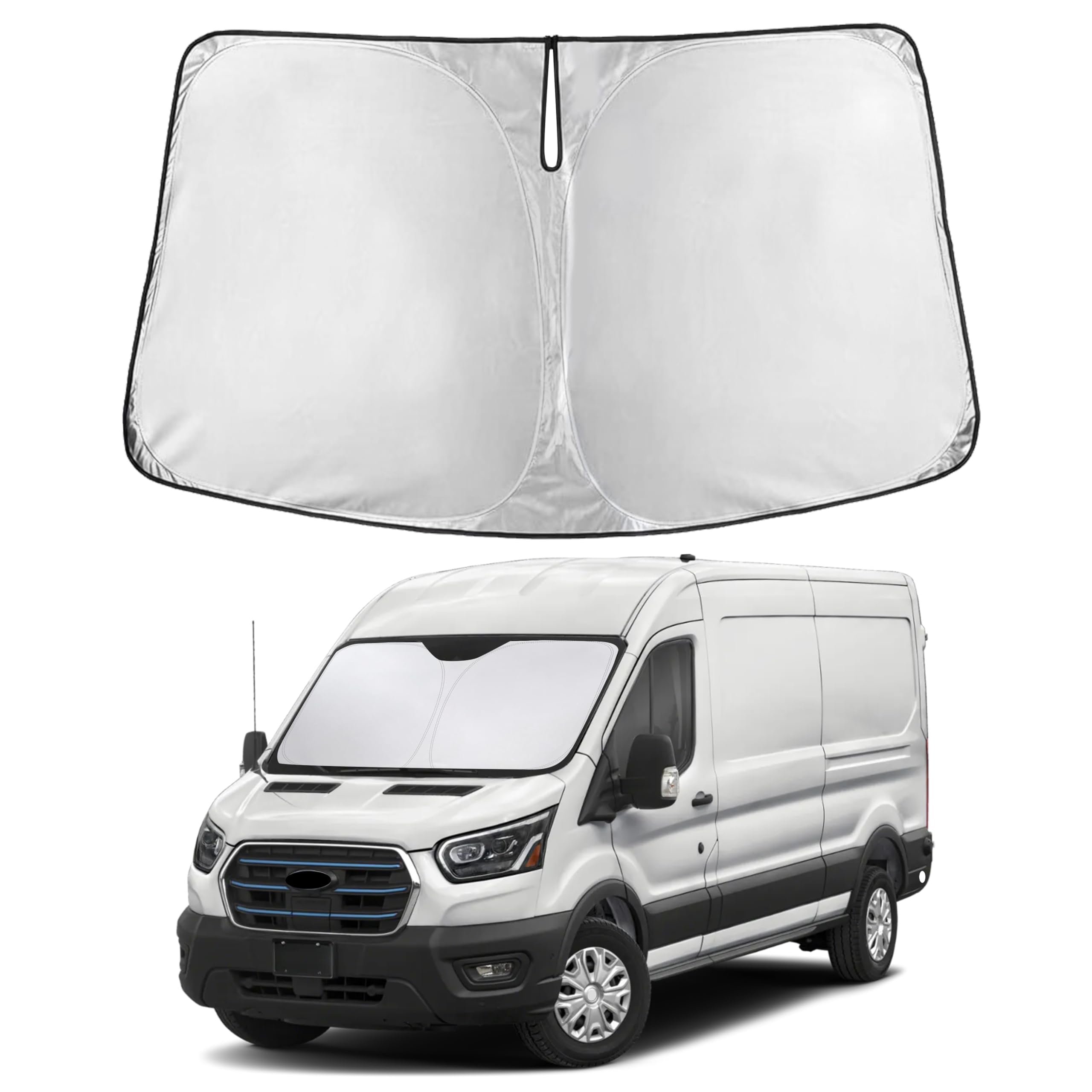 EcoNour Windshield Sunshade Compatible for Ford ETransit 2022-2025 2026