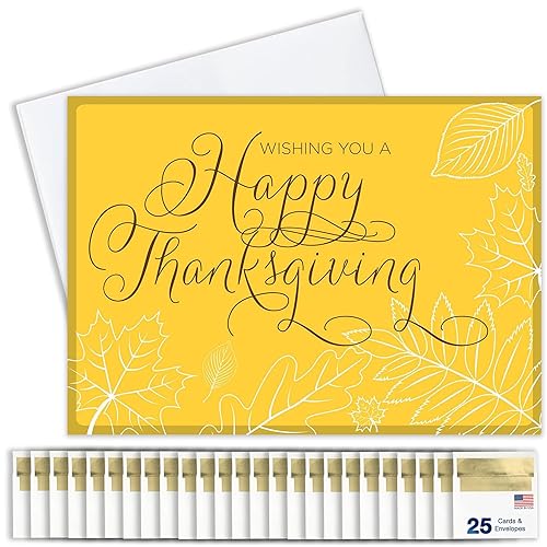 Thanksgiving Cards for Business & Family (Sketched Leaves) Greeting Card