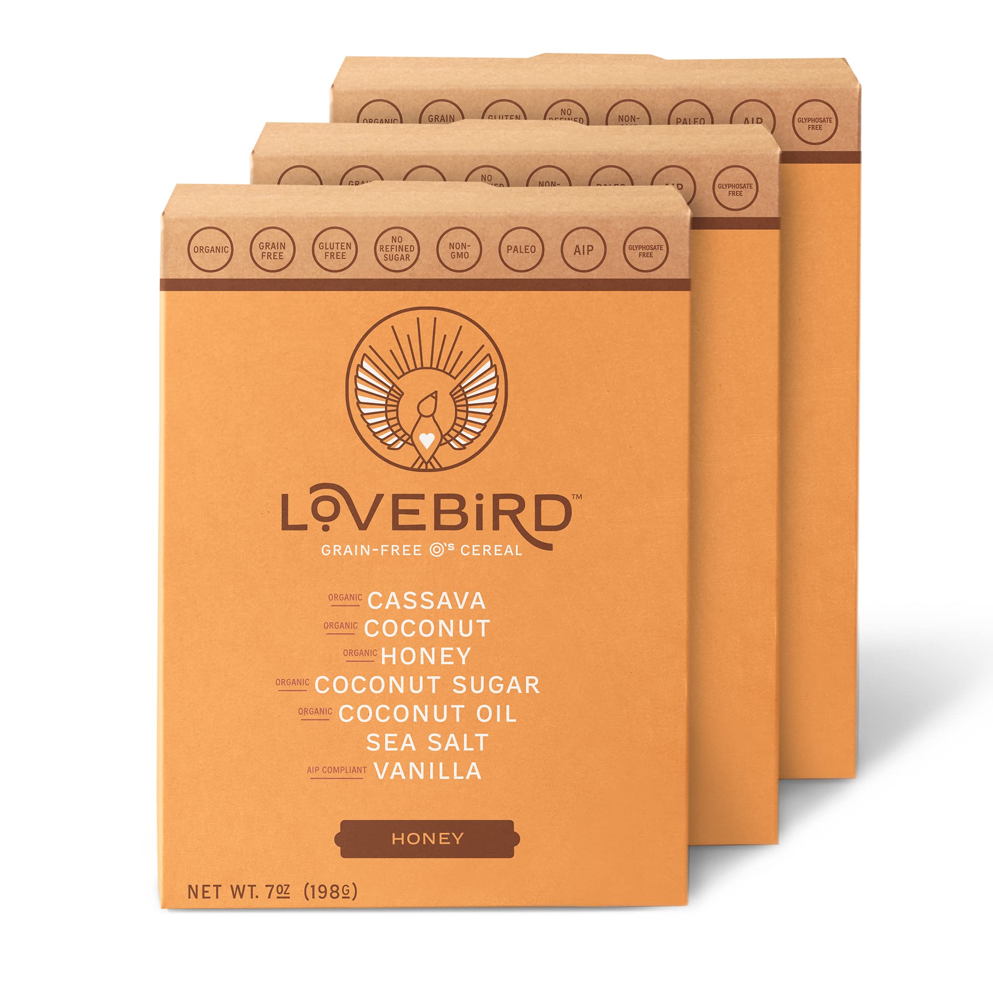 Buy Lovebird Gluten Free Cereal Honey 3 Pack Organic Grain Free