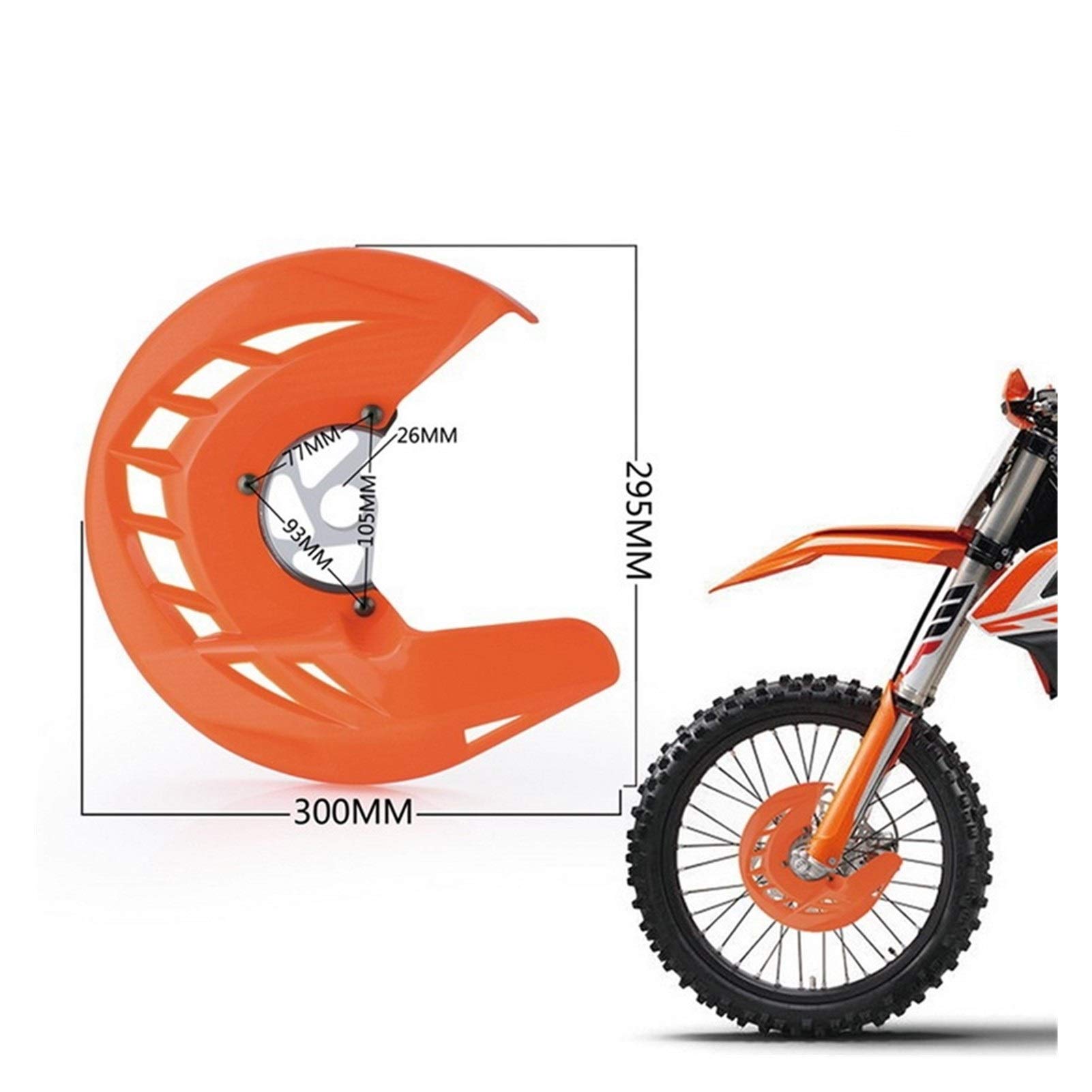Moto Anteriore Disco freno protezione della copertura for KTM 150 200 250 125 300 350 400 450 530 (Color : Black)