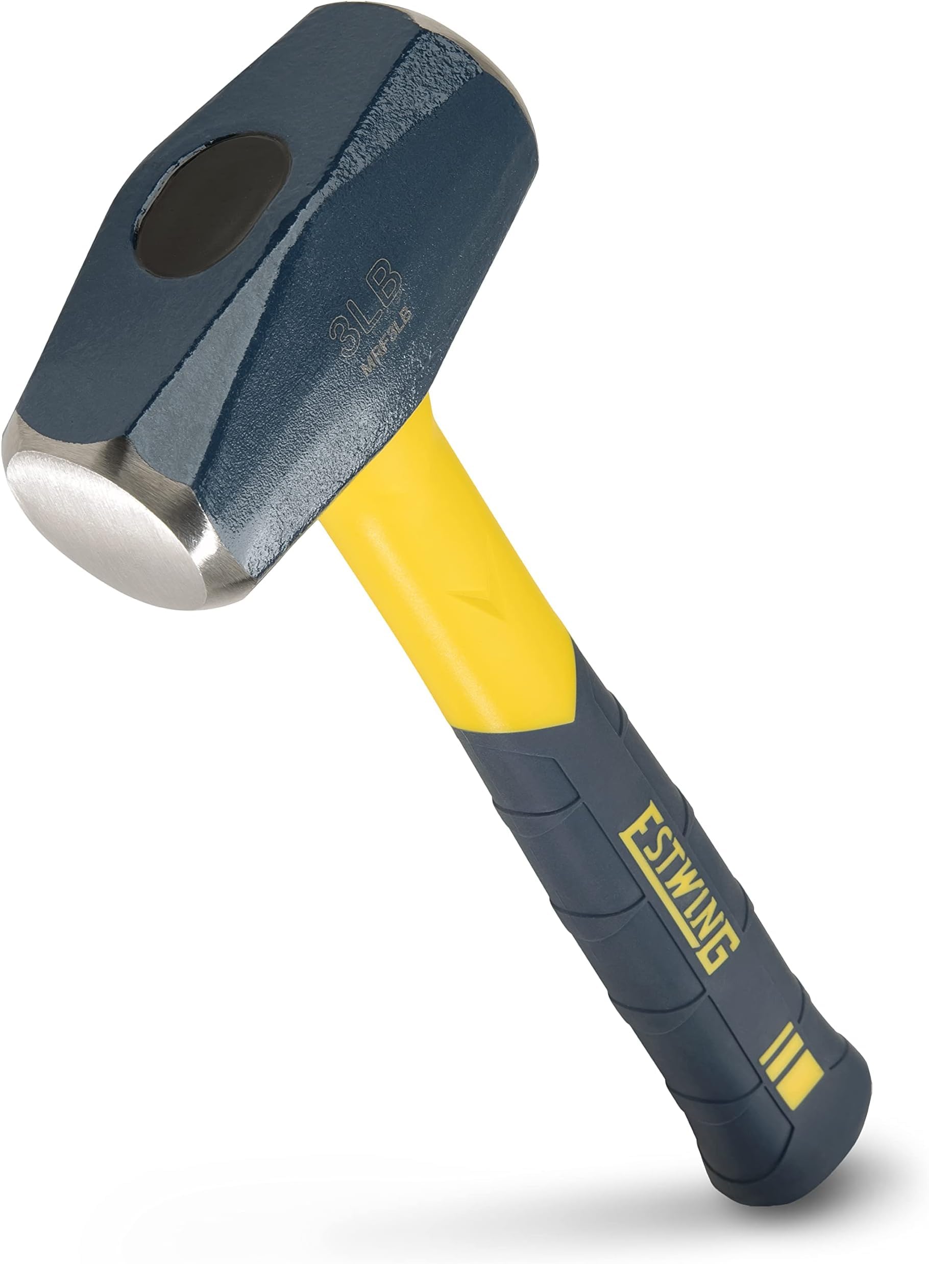 ESTWING Sure Strike Drilling/Crack Hammer - 3-Pound Sledge with Fiberglass Handle &amp; No-Slip Cushion Grip - MRF3LB,(Pack of 12)
