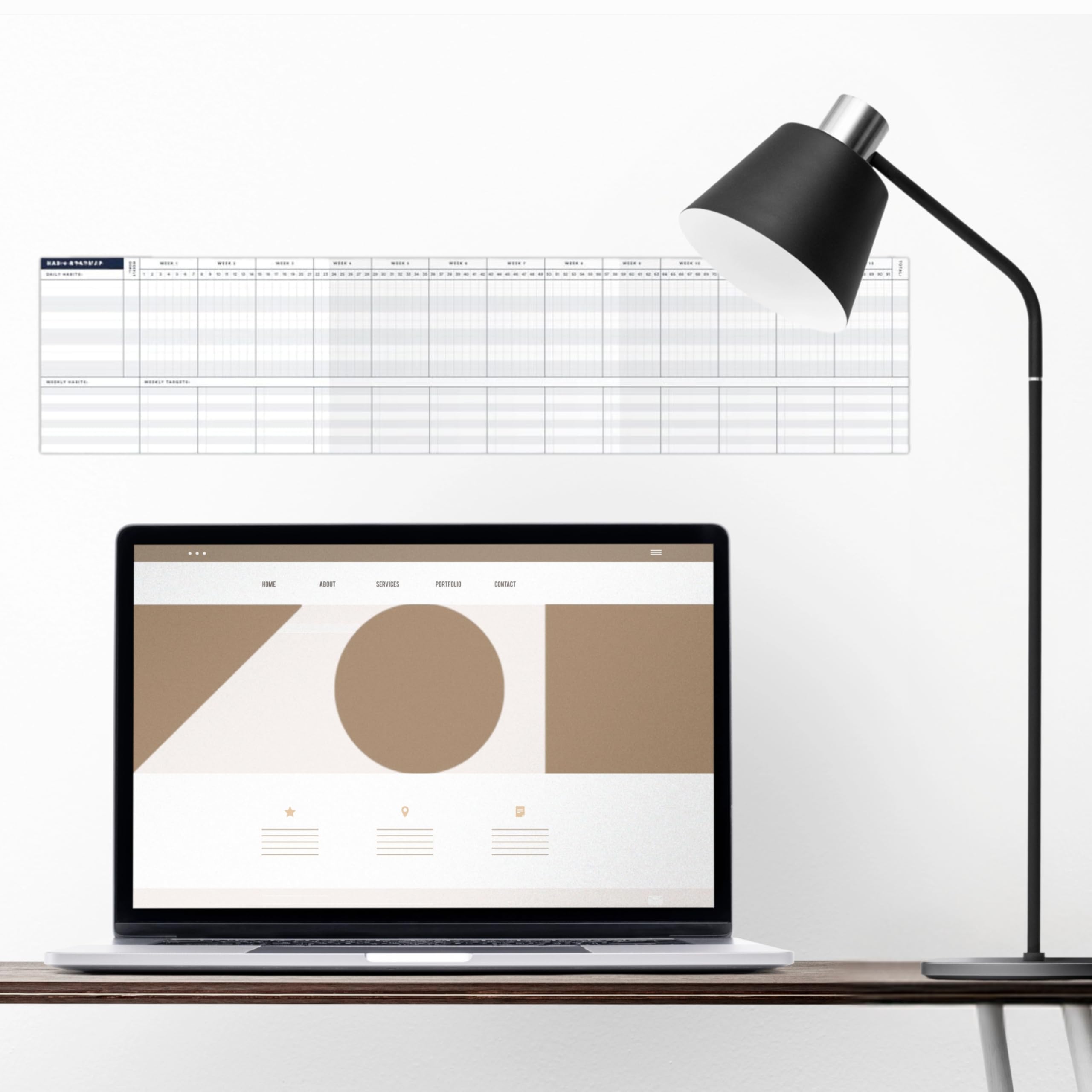 SHENZATION Habit Trail for Motivational Goals Journal, Productivity Tool and Weekly Habit Tracking | 6-Month system includes two 13-week cards | Daily Habit Tracker Journal and Goal Board 3