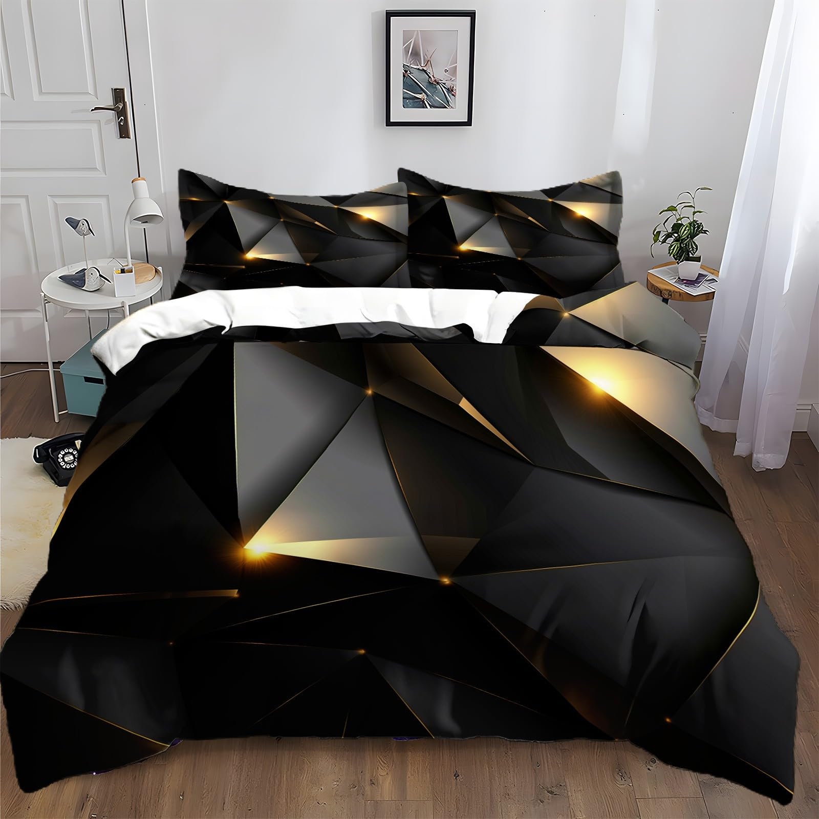 Housse de couette microfibre anti-plis et facile à enfiler grâce à sa fermeture éclair