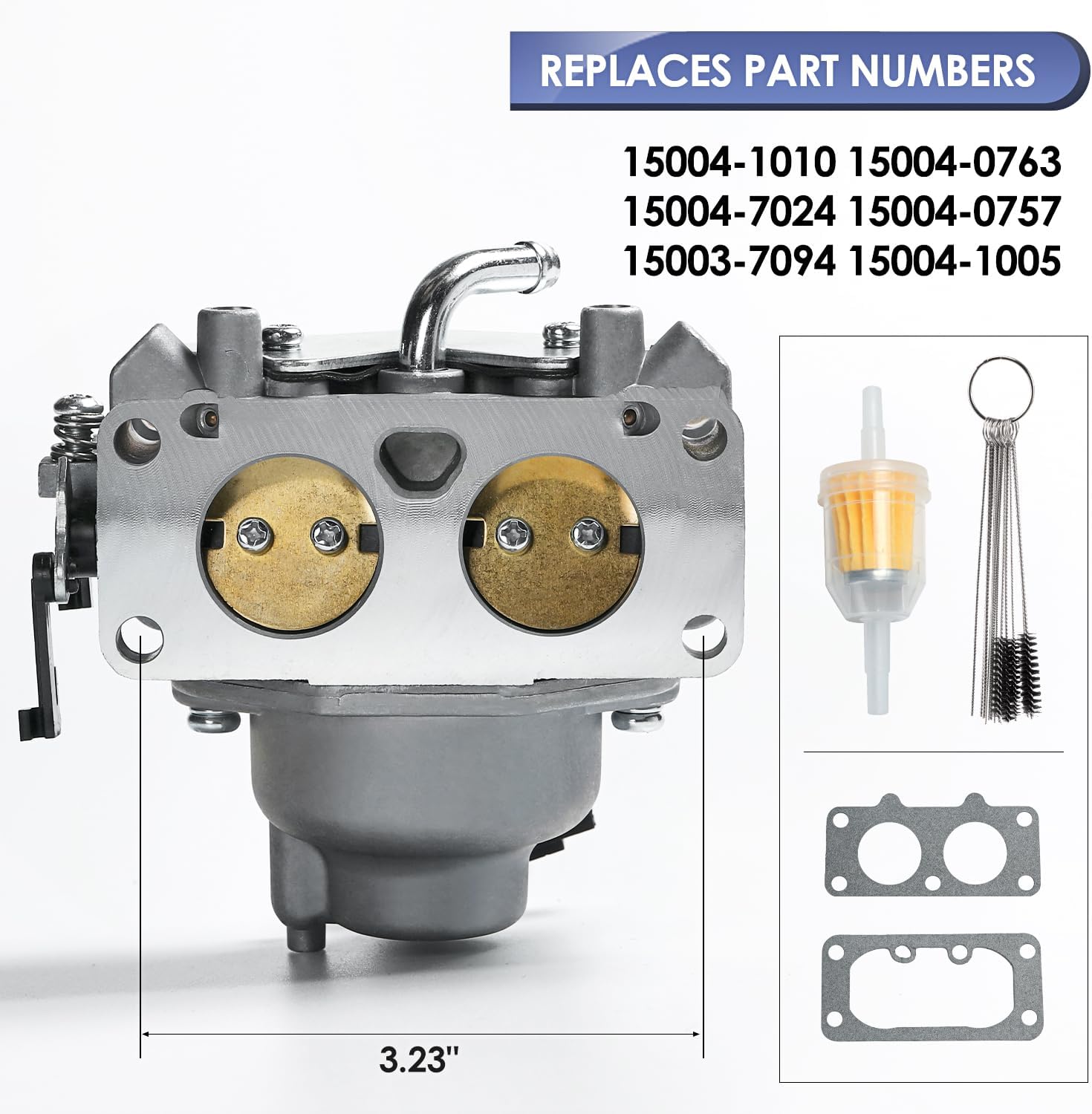 Carburetor 15004-1010 with Gaskets for Kawasaki FH641V FH661V FH721V FX850V 22 HP Engine Carb Replaces 15004-7024, 15004-0757, 15004-1005