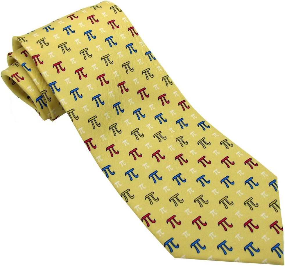 The Tie StudioPI Symbols Yellow Novelty Tie - Maths Teacher - 3.14159265358979323846264338327950288419716939937510.