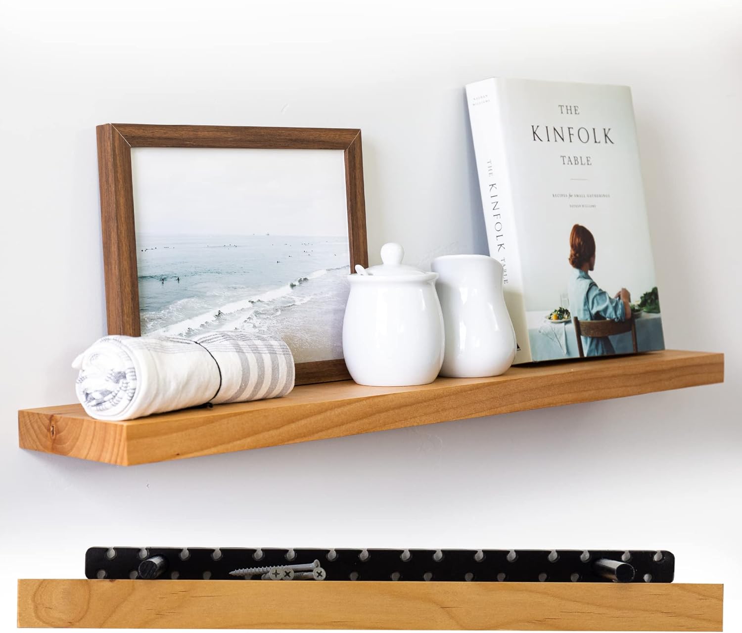 UltraShelf Solid Wood Floating Shelf for Wall Decor, Walnut, 30" Long x 6" Deep