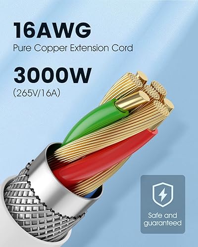 Miniatura 5 de Regleta de alimentación para cruceros con 8 puertos USB y 2 USB-C, cable de extensión de 6 pies con 4 tomas múltiples, cubierta de seguridad