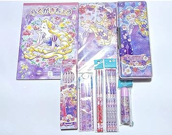 Amazon プリンセス ラプンツェル 筆箱 文房具セット 両面 入学 新学期 入学祝い 女の子 小学生 筆入れ 文房具8点セット ラプンツェルらくがきちょう付き ペンケース 文房具 オフィス用品