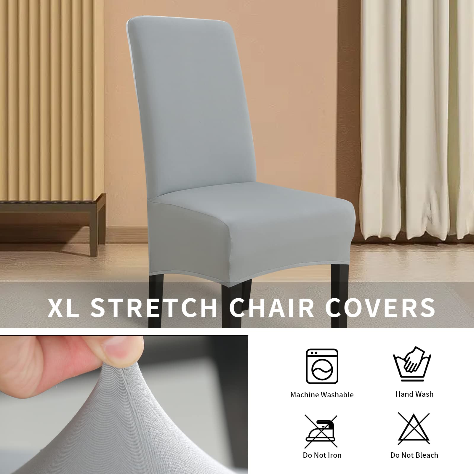 Lydevo Coprisedie Con Schienale Elasticizzati 4 Pezzi XL Grande - 9