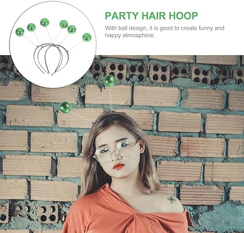 Miniatura 5 de Amosfun Diadema de antenas marcianas verdes, 3 piezas, para adultos y niños, accesorio de disfraz con temática espacial de Halloween