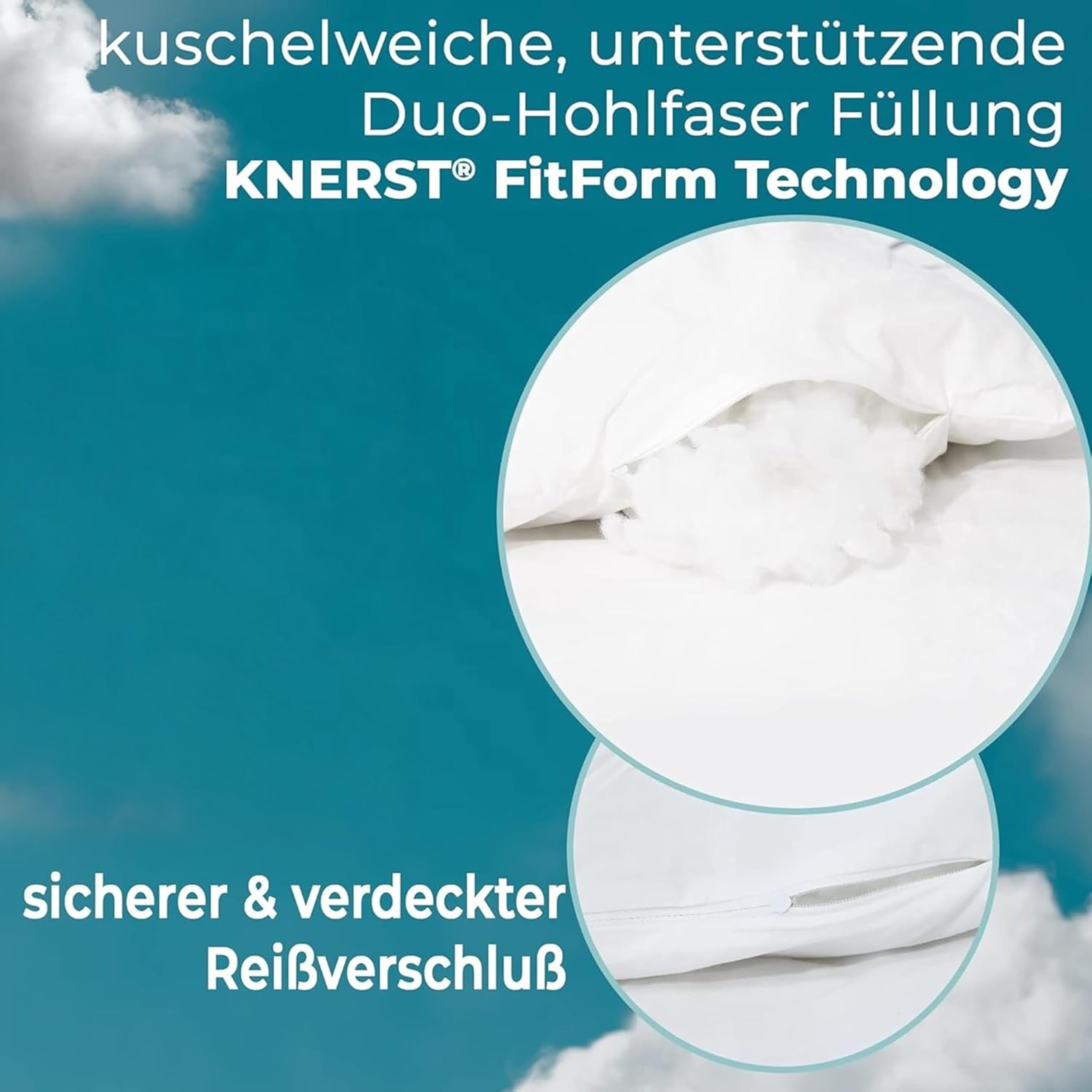 Kinderkopfkissen Kissen 40x60 - Ergonomisches Kissen Kinder für weiche Träume - Komfortkissen Kinder für optimale Stützkraft - Baby Kissen mit Baumwollbezug & waschbar 60°C - Made in Spain & Öko-Tex