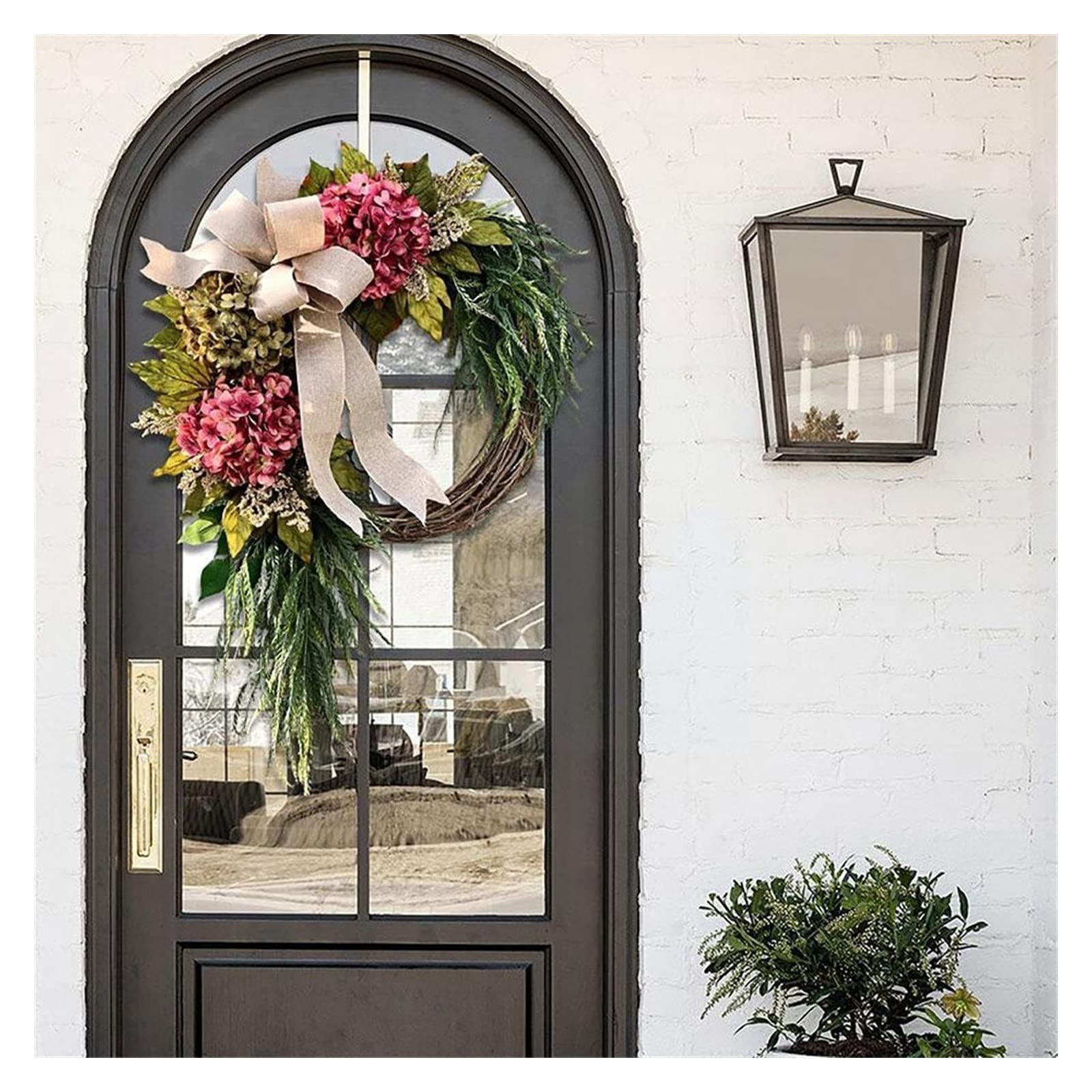 Wieńce Girlanda Rustic Faux Flower Girlanda Home Front Door Decor Wall Hanging Garland Party Day Decor Wieniec ze sztucznych kwiatów