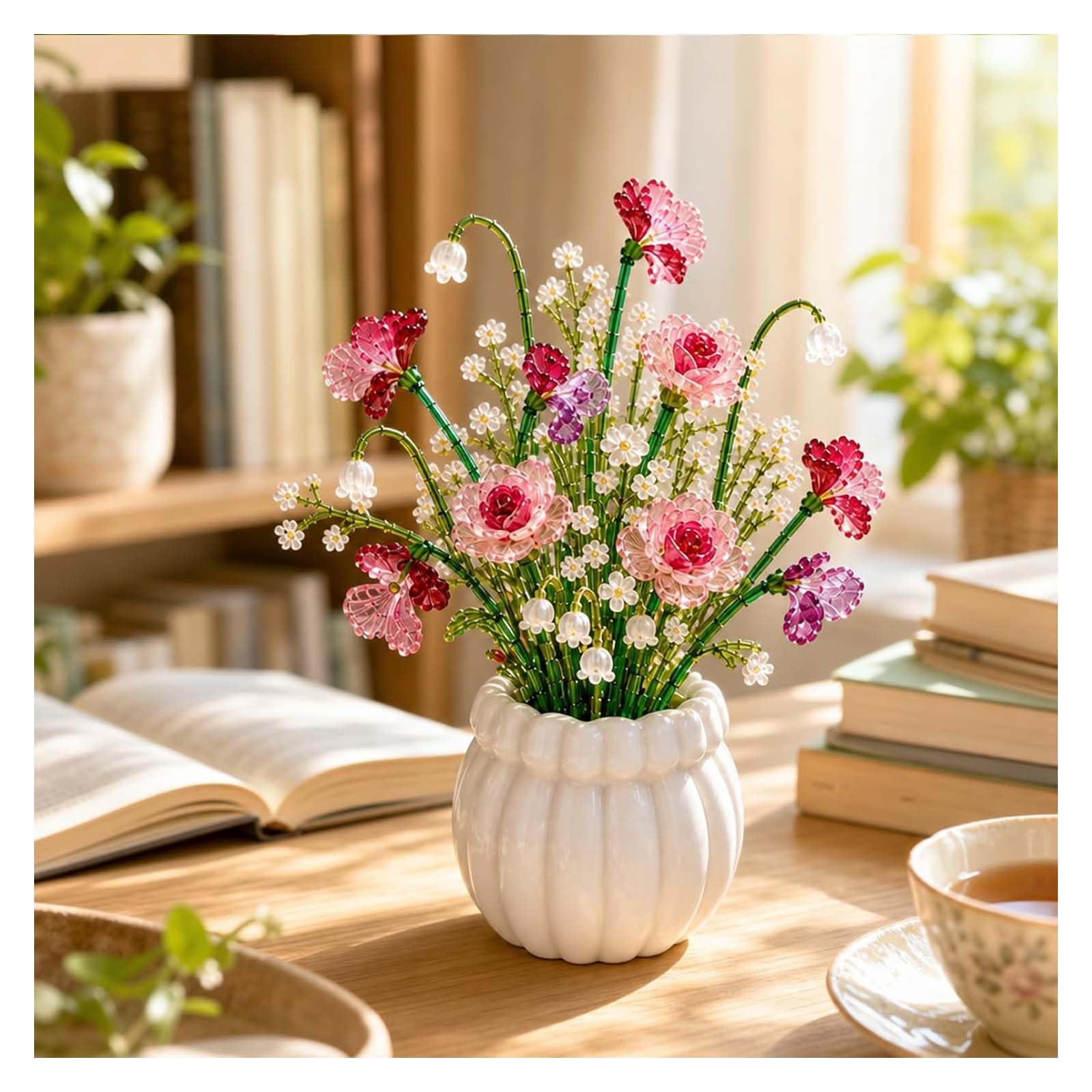 DIY Beaded Wildflower Bouquet Craft Kit,Handmade Crystal Bead Flower — image 1