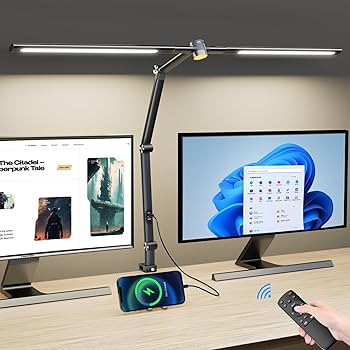 リモコン付き調色調光LEDデスクライト Amazon.co.jp: デスクライト led 幅広 電気スタンド【3光源/無線