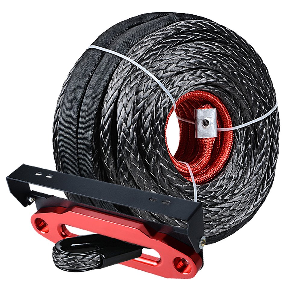 amopacorp 92 feet x 1/2 inch Synthetic Winch Rope Protective Sleeve with 10