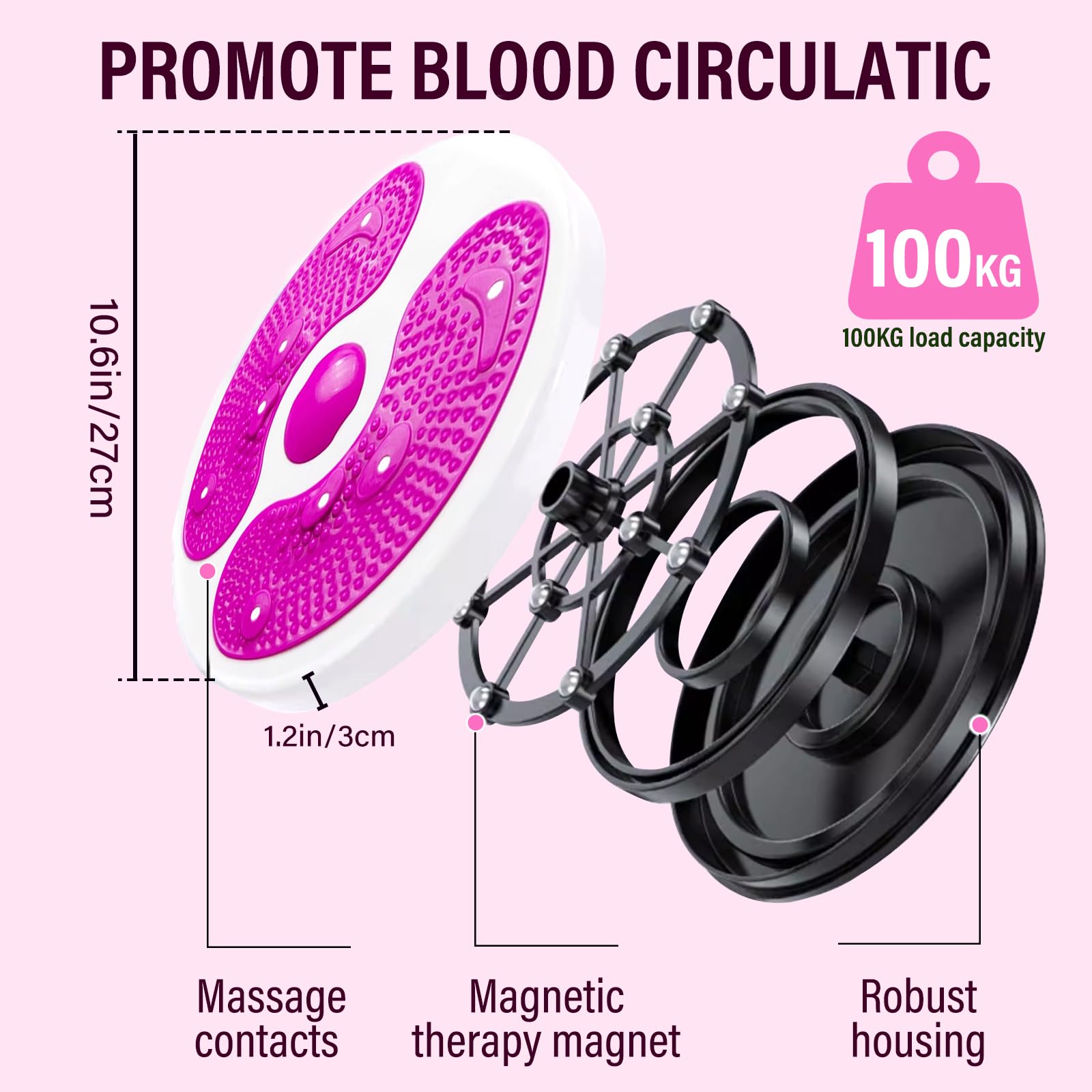 Twist Waist Disc, Twist Cintura Torsión Disc Fitness Disco Torsión Con correa de Mano Máquina de Cintura torcida Multifuncional Masaje Suela pies Disco Cintura Giratorio Para Ejercicio en casa