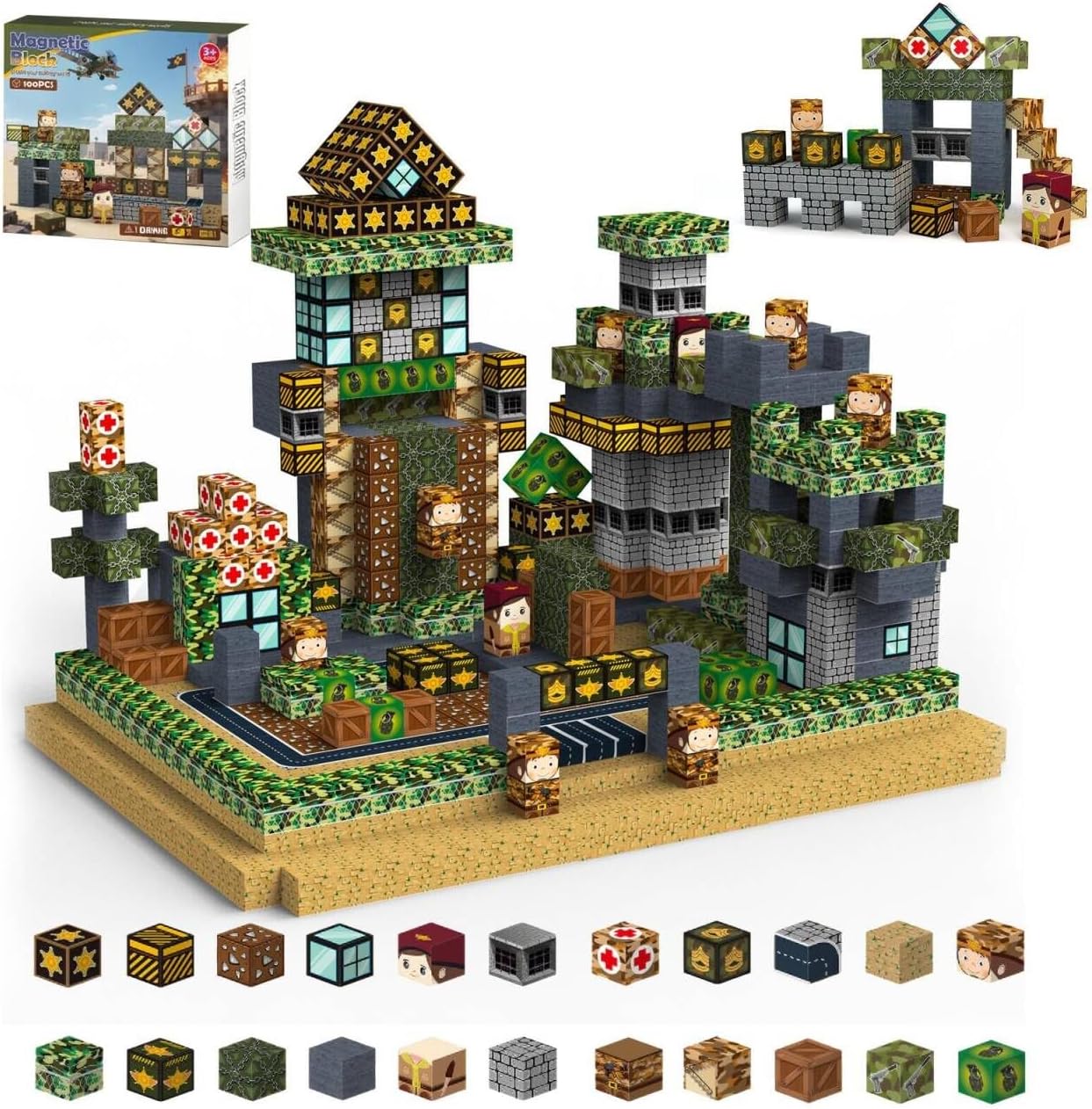 100PCS Magnetic Blocks,Magnetic Building Blocks,Magnet Cubes for Kids Toys,Sensory STEM Building Toys for 3-5 4-6 5-7 6-8 Year Old,Travel Outdoor Kids Games Boys Girls Birthday Gifts (0.8-inch blocks)