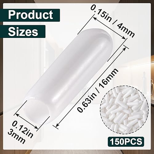 Vista 16 de OIIKI 200 tapas universales para estante para lavavajillas, vinilo flexible extra largo de 1 pulgada, puntas redondas antideslizantes, transparentes