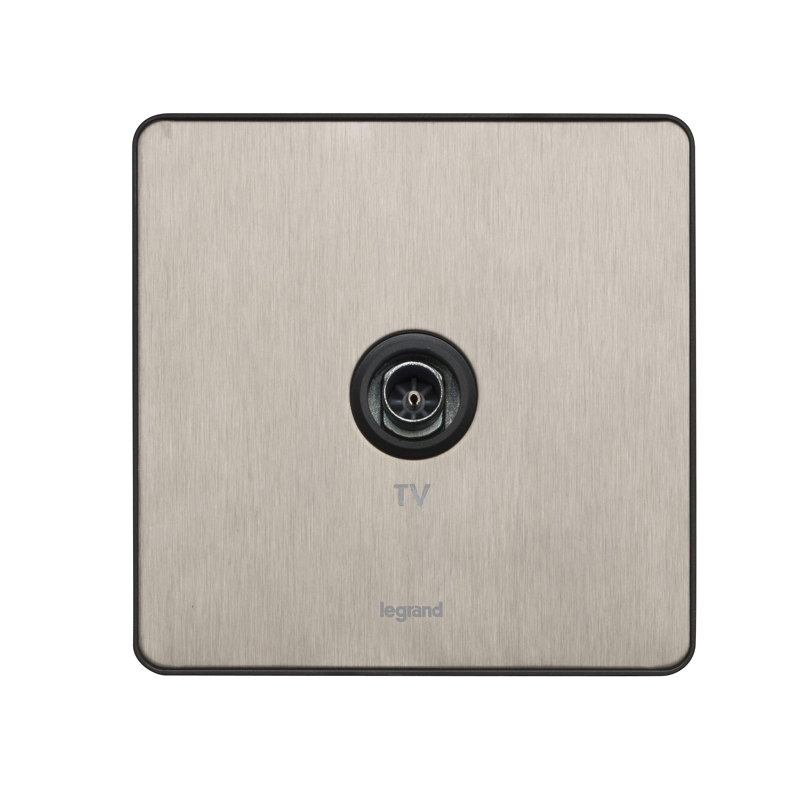 LegrandSynergy Sleek Design 832040 television socket, single male, brushed stainless steel
