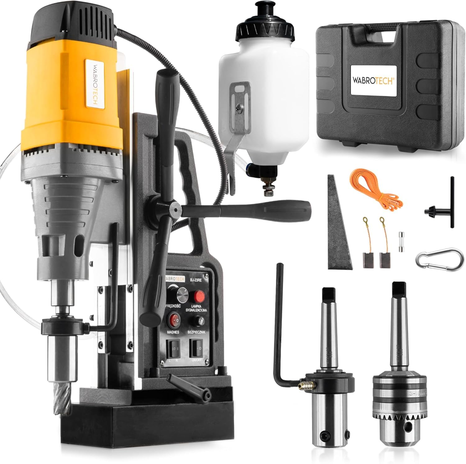 WT23REW Trapano Magnetico 50 mm Carotatrice a Diamante 580 g/min Carotatrice Diamantata Portatile M3-M16 per Lavorazione dei Metalli Trapano Magneticco 1880 W Perforatore Magnetico 13000 N