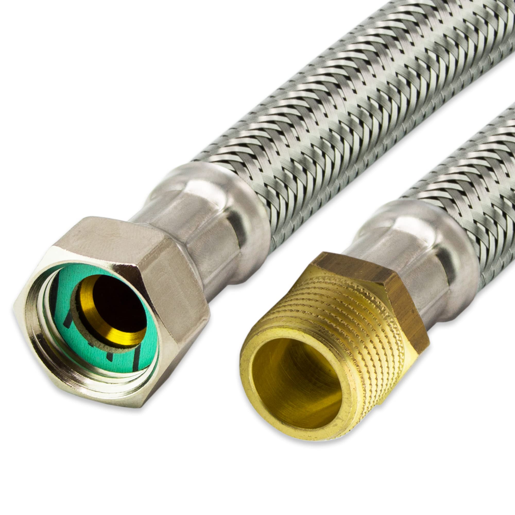 H2O-Flex® Panzerschlauch DN19 – 3/4" AG X 3/4" ÜM Bogen, 10 Bar, –20 Bis 90 °C, Für Hauswasserwerk, Solar & Heizung