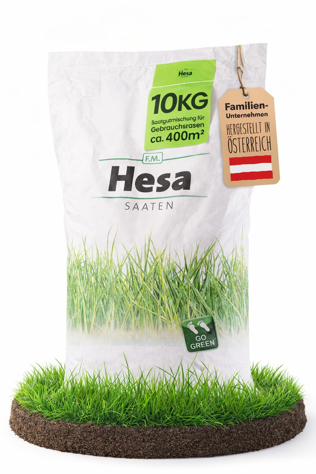 Hesa Césped de uso 10 kg para 400 m², RSM 2.3, césped deportivo y de juego, semillas de césped premium de germinación rápida, semillas de hierba resistentes y robustas en calidad profesional