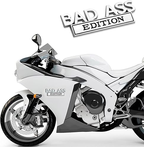 Miniatura 5 de 1 etiqueta de modificación de automóvil, calcomanía de insignia de guardabarros 3D, calcomanía para parachoques de auto Bad Ass, para SUV, camión,