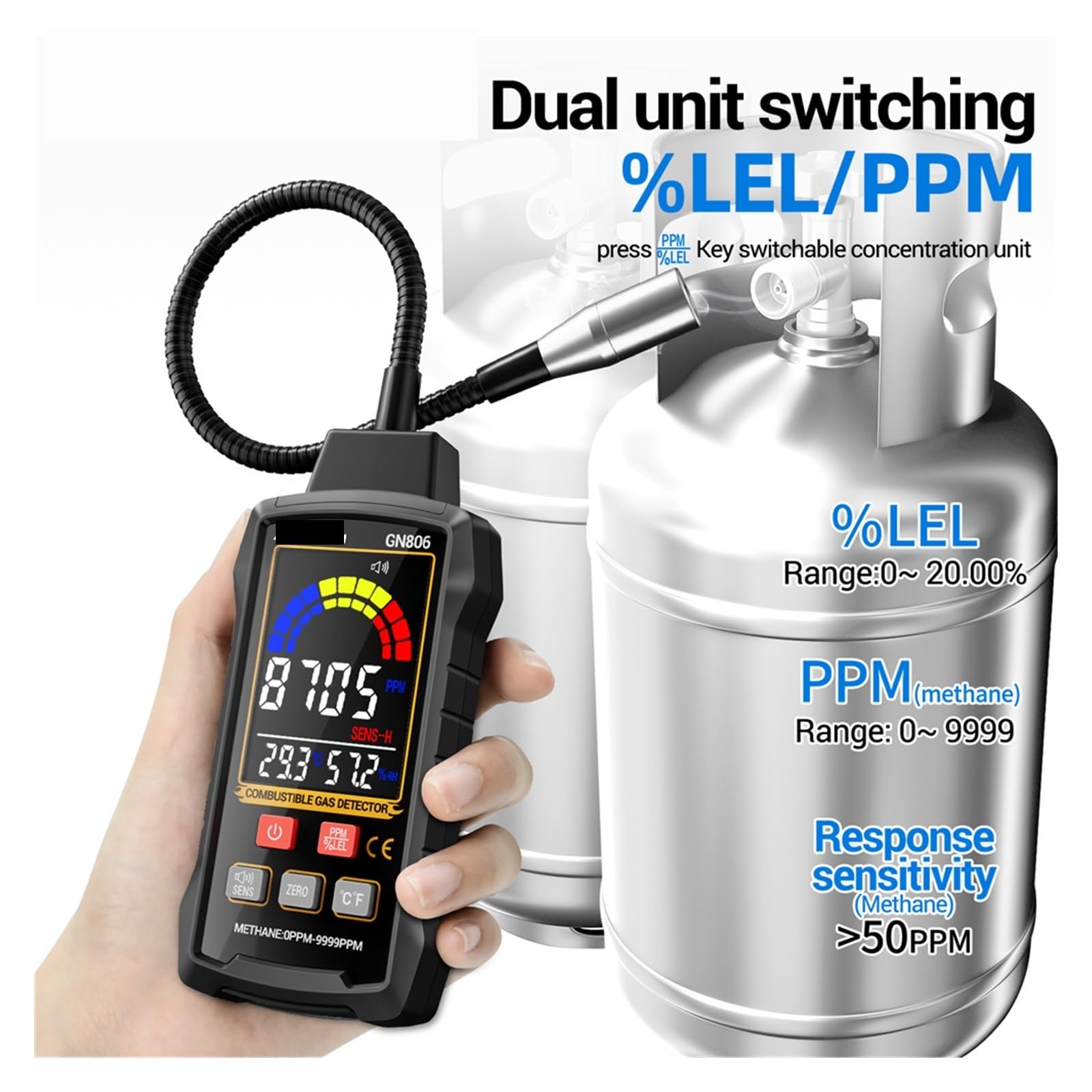 Gasdetektor, GN806 Gaslecksuchgerät Auto Rauchleckanalysator Ölleitungsgenerator Diagnoseorter Automotive Keine Pumpe EVAP Gasanalysewerkzeuge für Arbeit und Zuhause