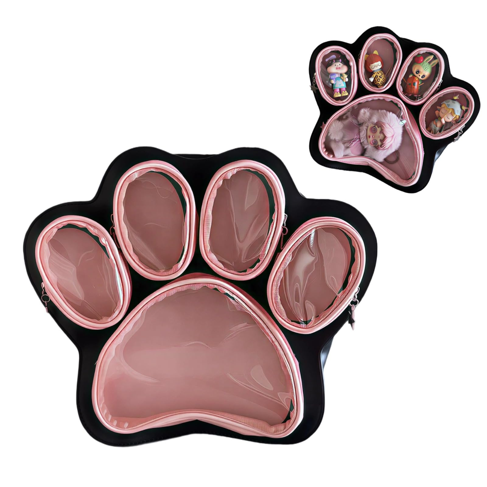 Queen sea shark Cute Cat Paw Design Ita Bag Backpack Pin Doll Display Gift for Cat Lover (Birthday/Holiday/Special Day) (pink)