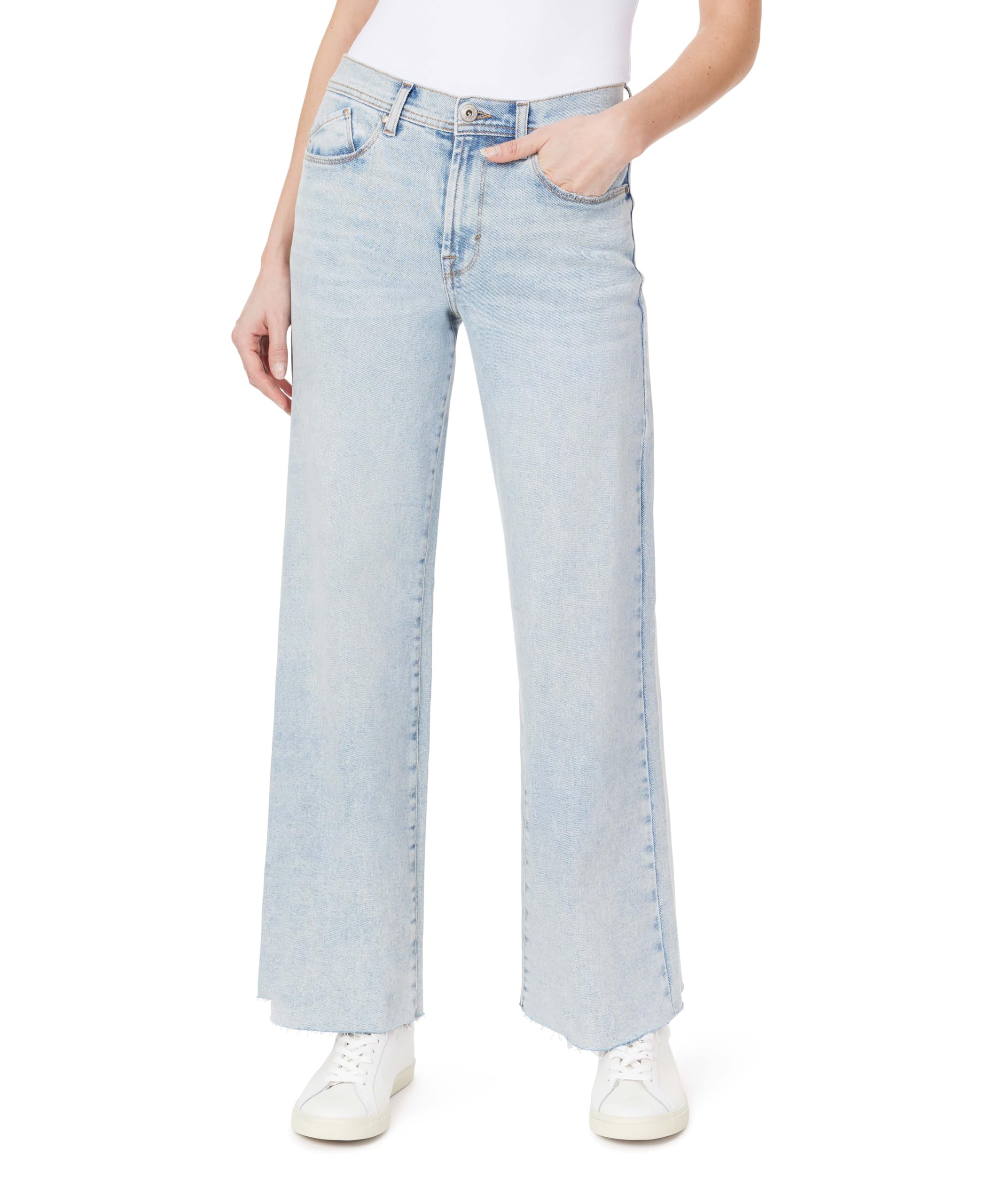 Kensie Women's Camden Jeans For The Kaya Vintage Straight High-Rise Wide Leg Raw Hem 32-Inch Inseam, Size 0-24, 8