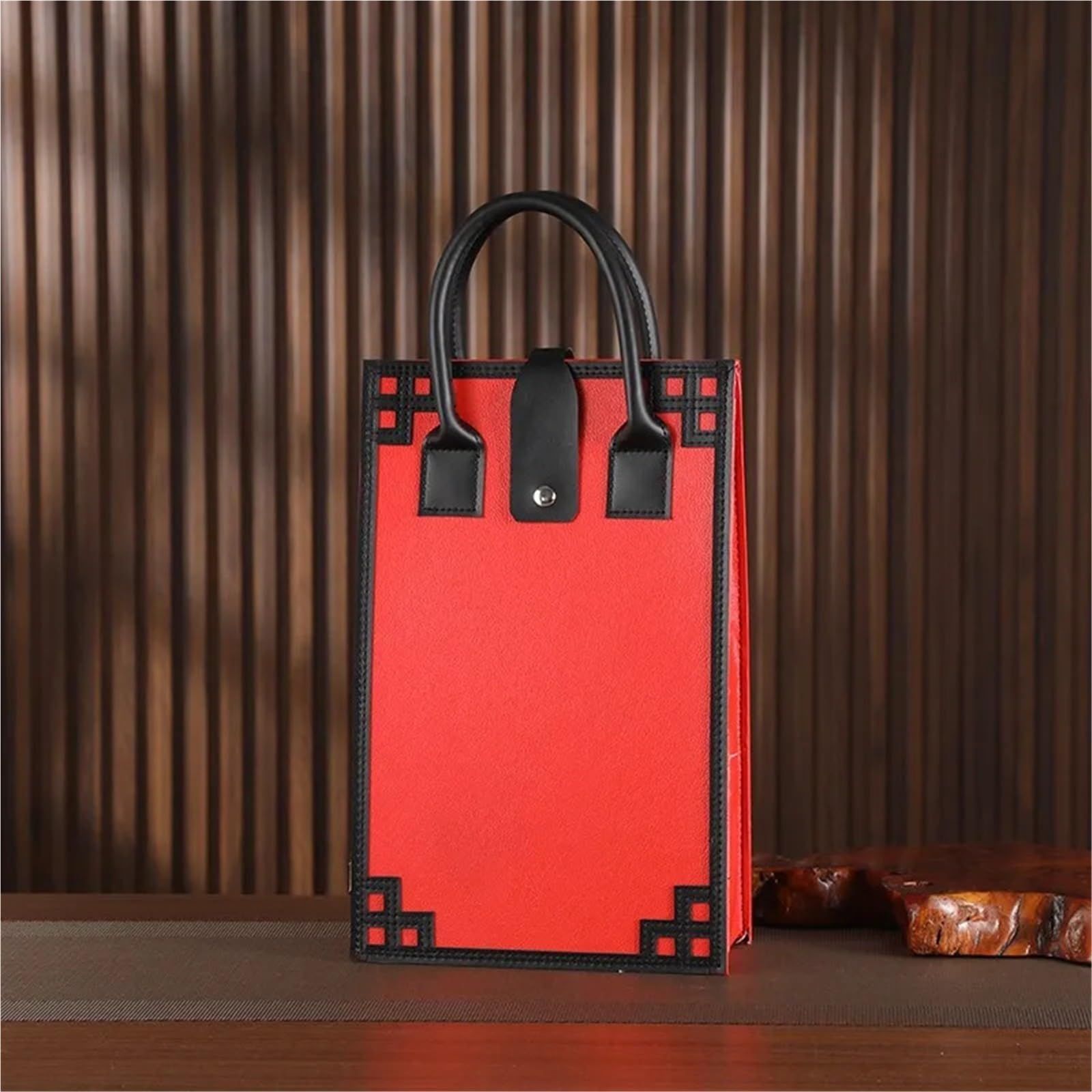Bolsa De Vino Sacchetti for imballaggio del Vino Rosso Scatole for imballaggio Scatole in Pelle Sacchetti for Vino for Bottiglia Singola e Doppia Borsa for Vino(Black)