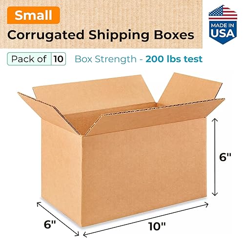 Miniatura 2 de IDL Packaging Cajas de envío pequeñas de cartón corrugado de 10 pulgadas de largo x 6 pulgadas de ancho x 6 pulgadas de alto (paquete de 10)