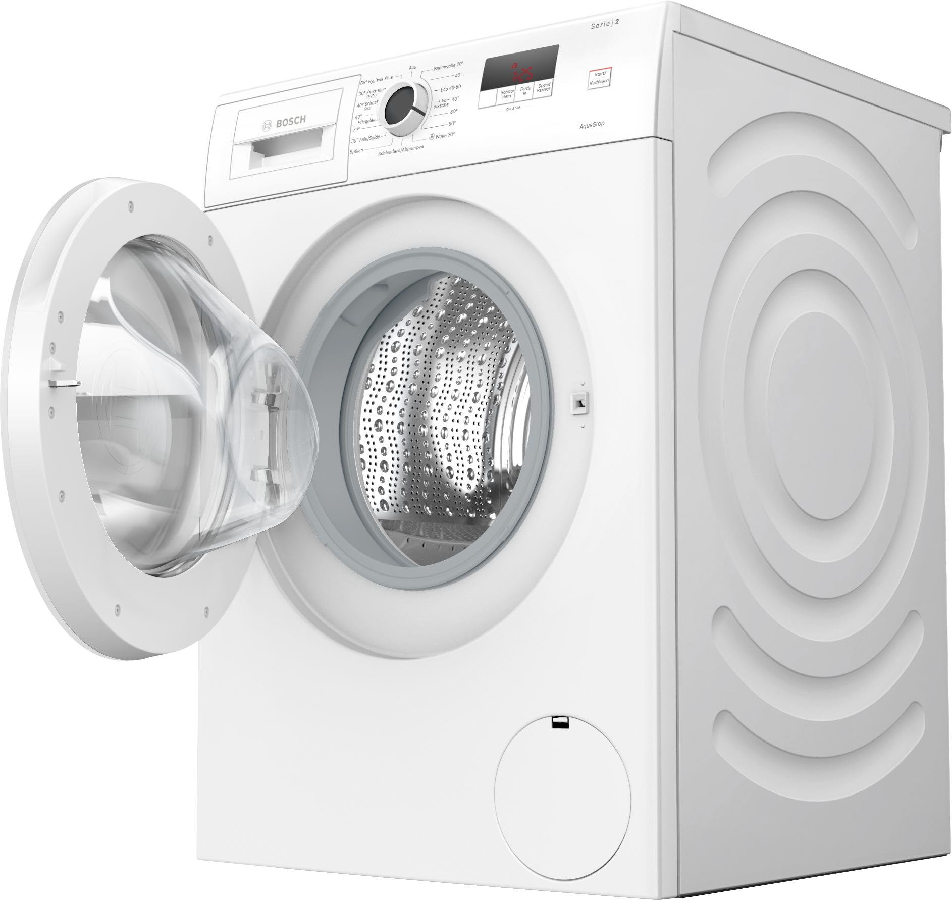 Bosch Serie 2 Waschmaschine 7 kg 1400 UpM ActiveWater WGE02471 | Intelligente Active Water Plus Mengenautomatik, tiefenreines Hygiene Programm, Knitterschutz, intuitive Touch-Bedienung