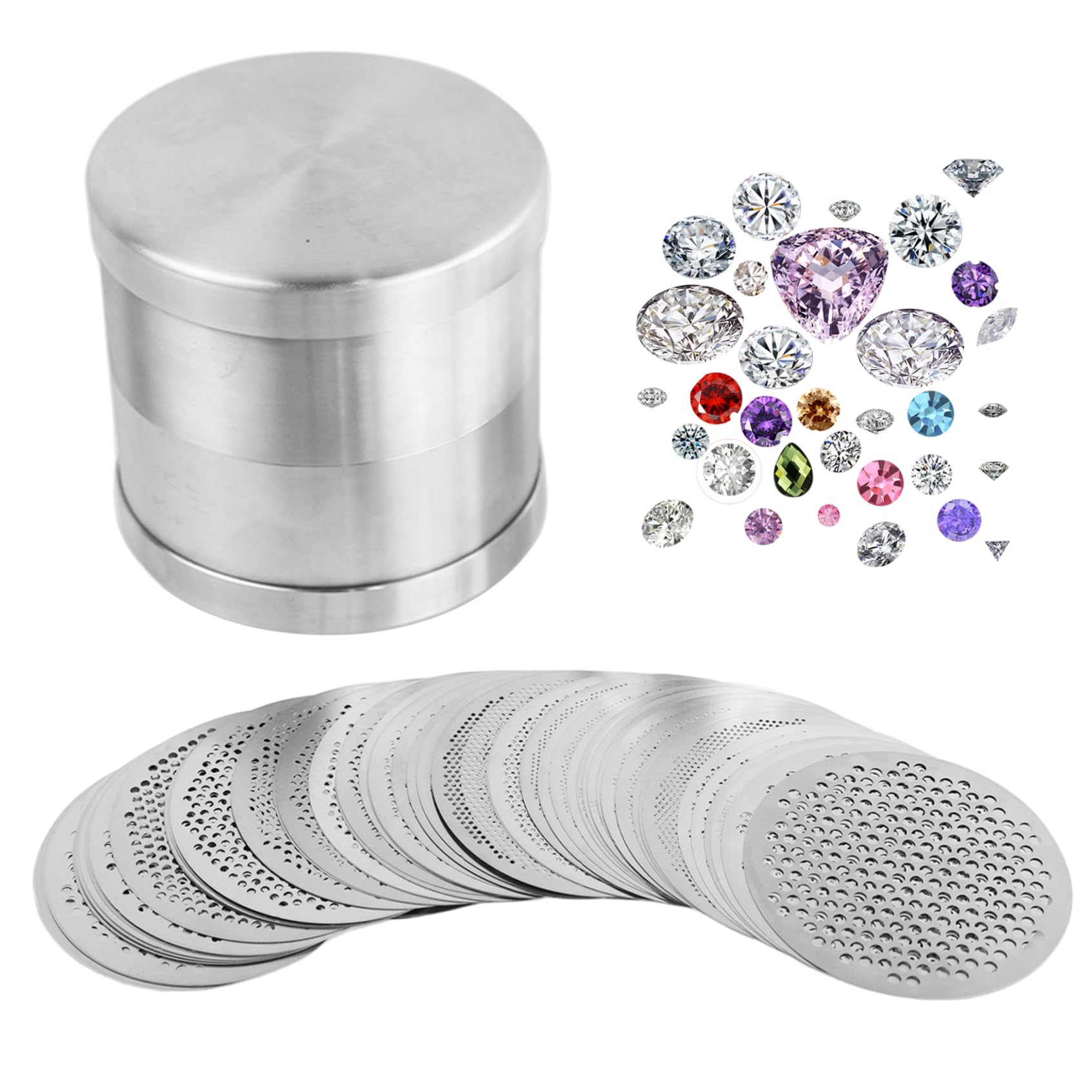 Tamis de tri de perles 48 mm en acier inoxydable – Outil fabrication bijoux à mailles fines pour le tri des diamants et le dimensionnement des pierres