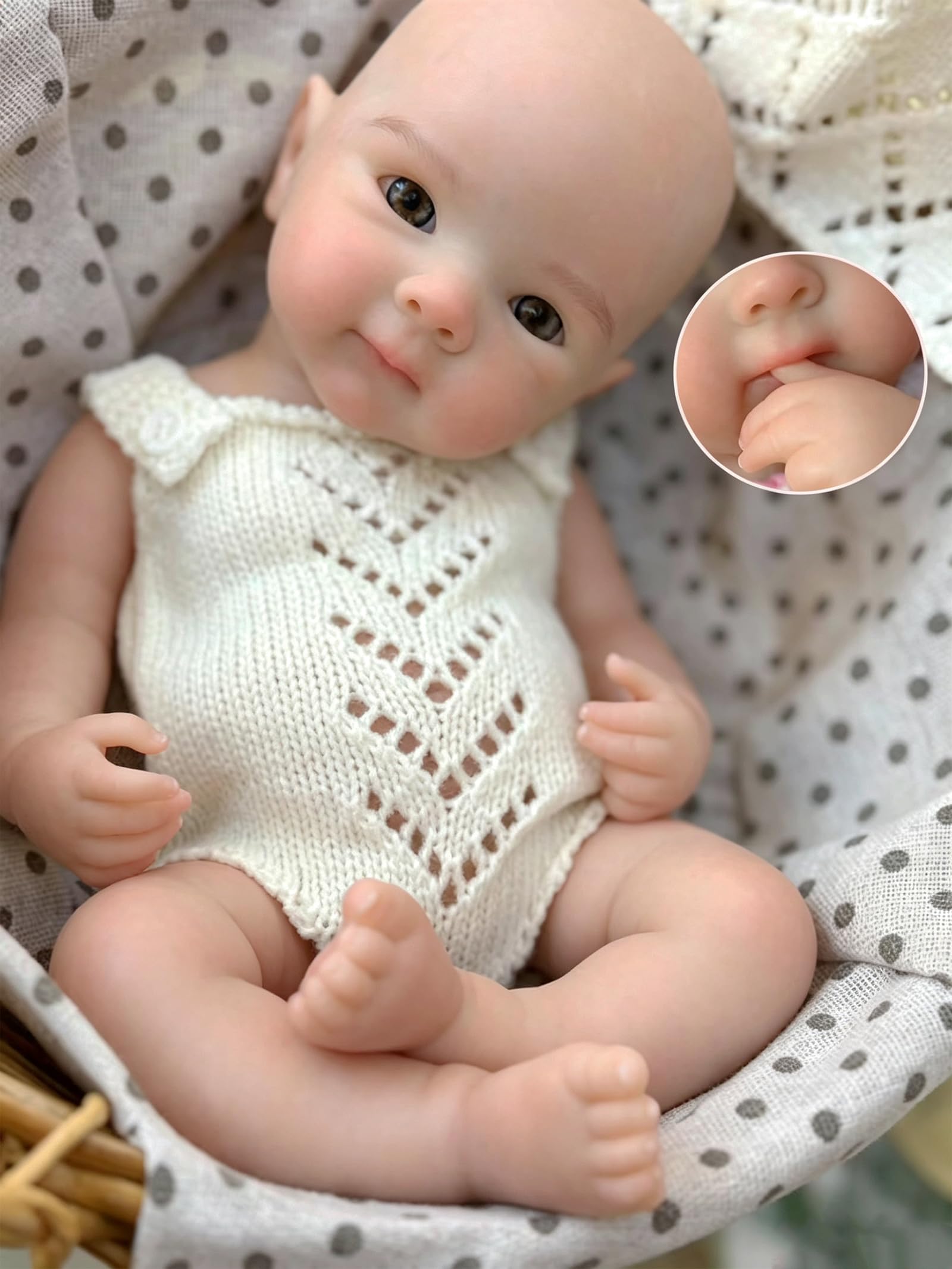 Bambole realistiche con bocca aperta in silicone corpo intero 13 pollici Bambole realistiche in silicone bambina - Bettie