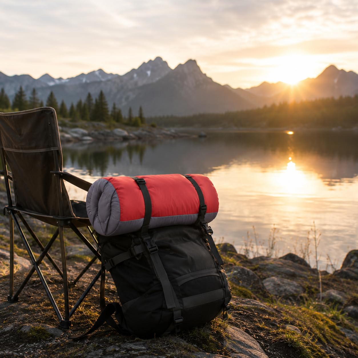 Amagogo Outdoor Isolante Biancheria Sacco a Pelo Materassino Imbottito Zaino Chiusura Nylon Poliestere d'Anatra Adatto per Tende Gite Weekend All'aperto
