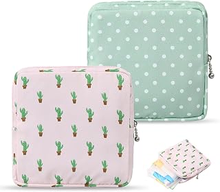Focenat 2PCS Sanitary Napkin Storage Bag ,Traveling Portable Period Bag,Sanitary Towel Bag,Mini Girls Period Bag,Sanitary Nursing Pad Holder for Women and Girls