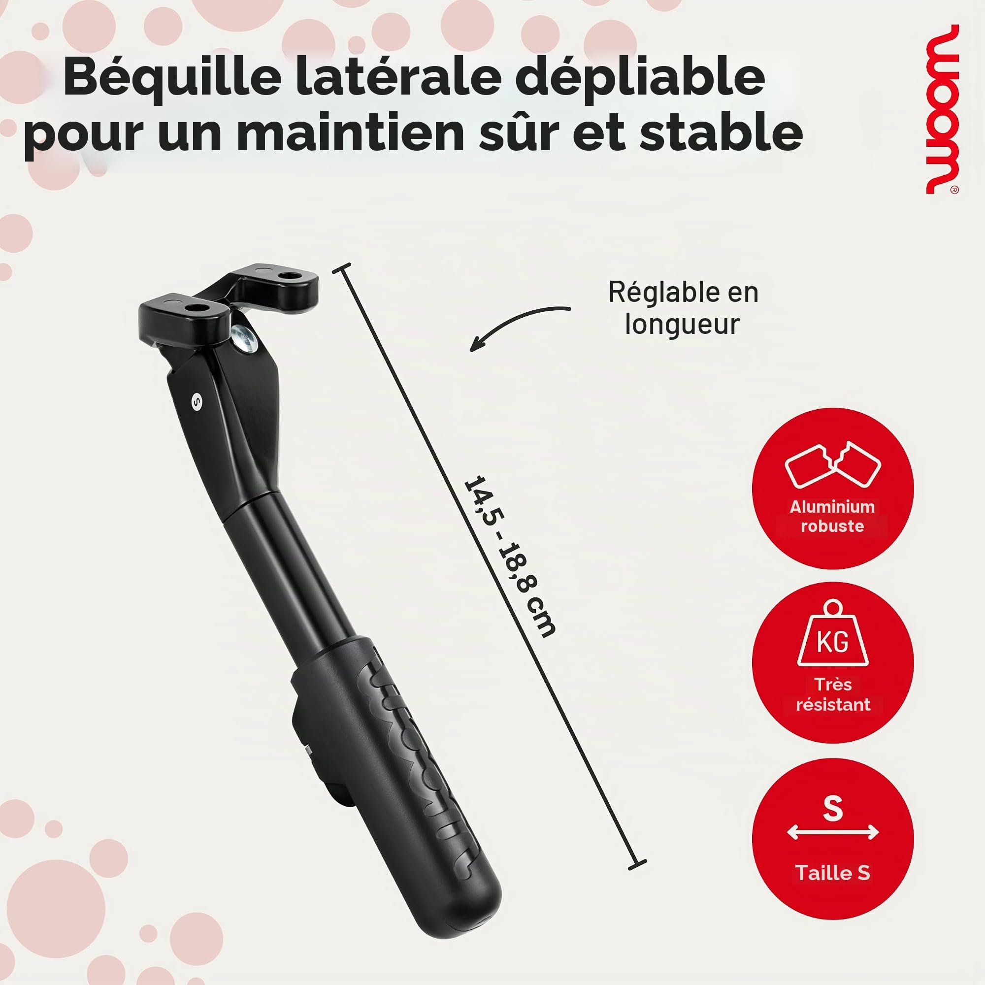 woom Béquille Latérale LEGGIE Vélo Enfant, Aluminium