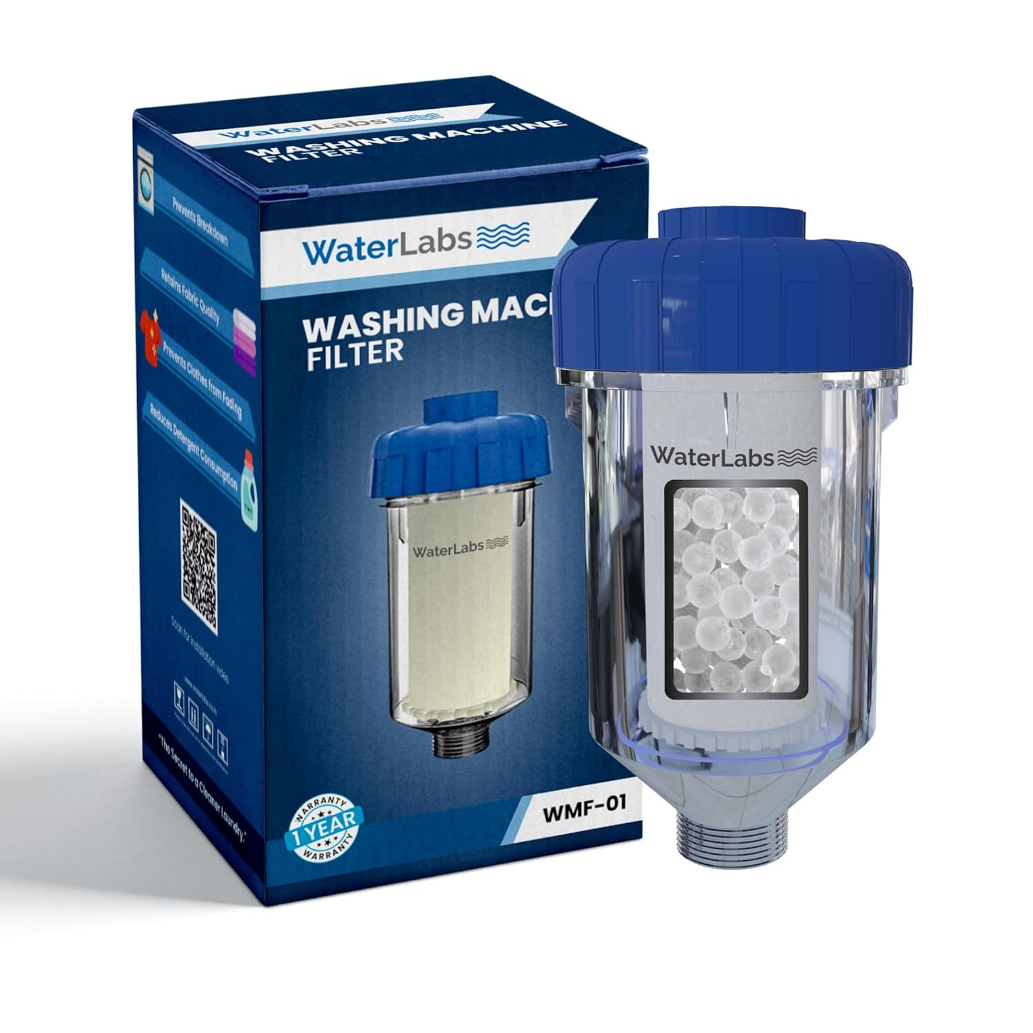 WaterLabs Washing Machine Filter for Hard Water & Sediments | Hard Water Softener | Compatible with Fully Automatic Top Load & Front Load Washing Machines WaterLabs Washing Machine Filter for Hard Water & Sediments | Hard Water Softener | Compatible with Fully Automatic Top Load & Front Load Washing Machines
