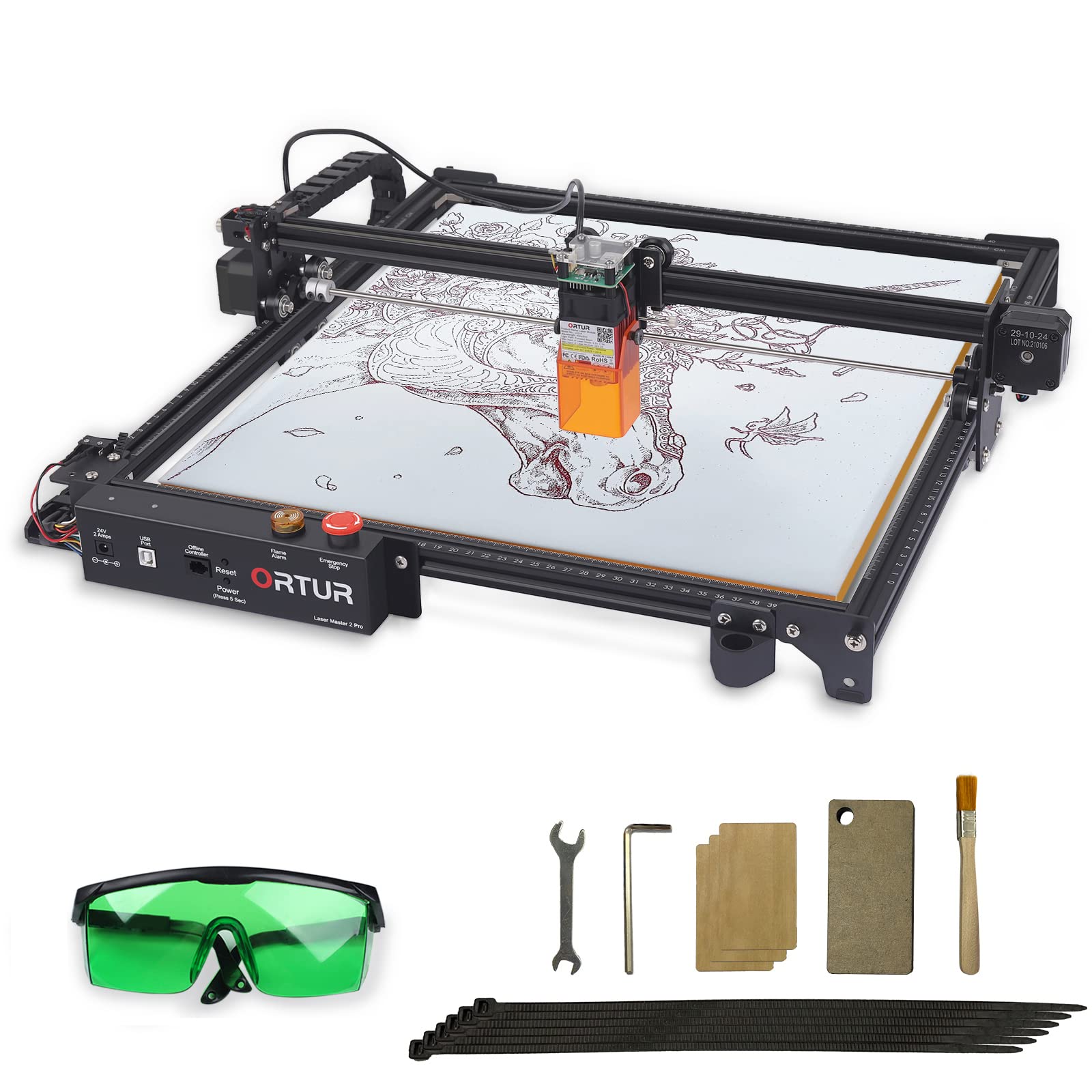 Buy ORTUR 24V Laser Engraver 2 ProS2LF, Laser Machine 5.5W Output