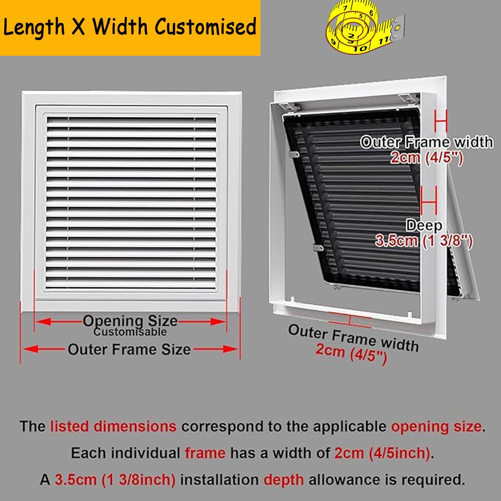 Cubierta de ventilación de retorno de aluminio blanco de 14 x 38 pulgadas para pared/techo, rejilla de entrada de aire frío HVAC con cara/puerta extraíble, flujo de aire eficiente y fácil instalación