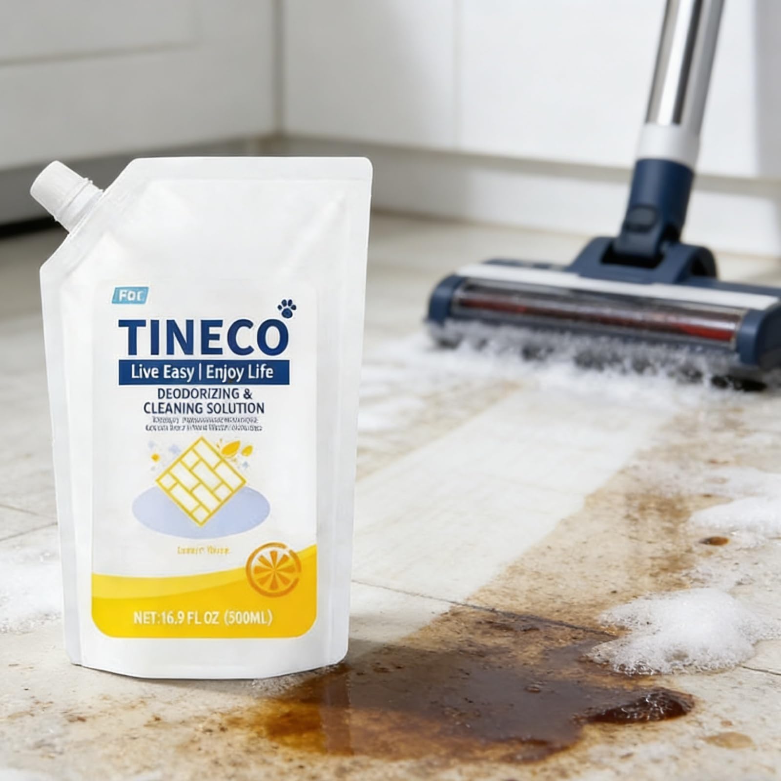 Limpiador De Suelos Con Aroma A Naranja 500 Ml (16,9 Oz Fl). Compatible Para Tineco. Gama Completa De Soluciones De Limpieza(4 bag)
