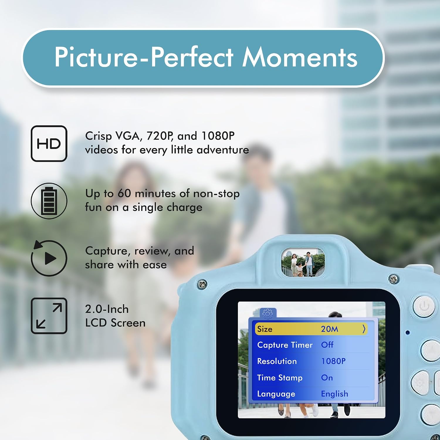 PROSCAN Kids Digital Camera - Children's Camera for Boys and Girls | 1080 Rechargeable Camera for Kids | Game Feature | Video | Gift Ideas