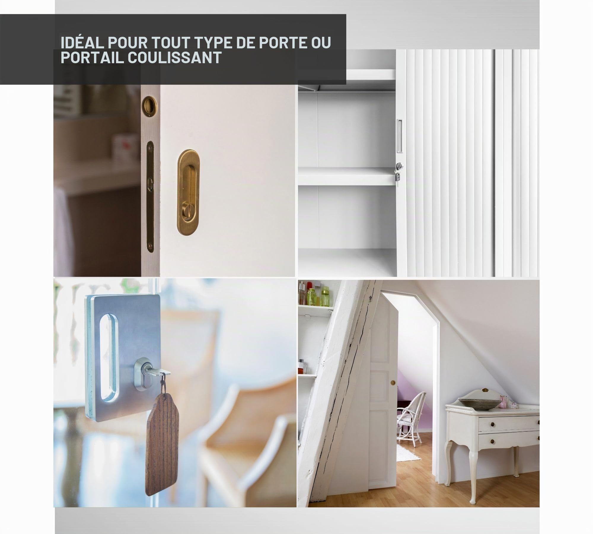 DOJA Industrial | Serrure à Crochet | 60 mm | 1 unité | Serrure Porte à Crochet | Pour Porte Coulissante, Serrure Portail Exterieur, Verrou de Porte, Portes de Garage, Portail Coulissant ...